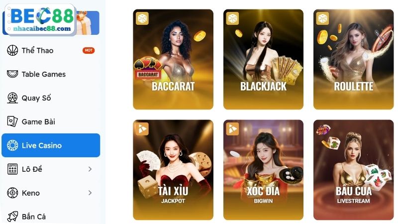 Đôi nét về Live casino BEC88