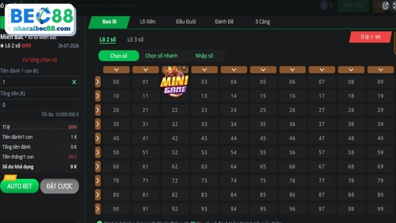 Vì sao nên chọn quay số online trên BEC88
