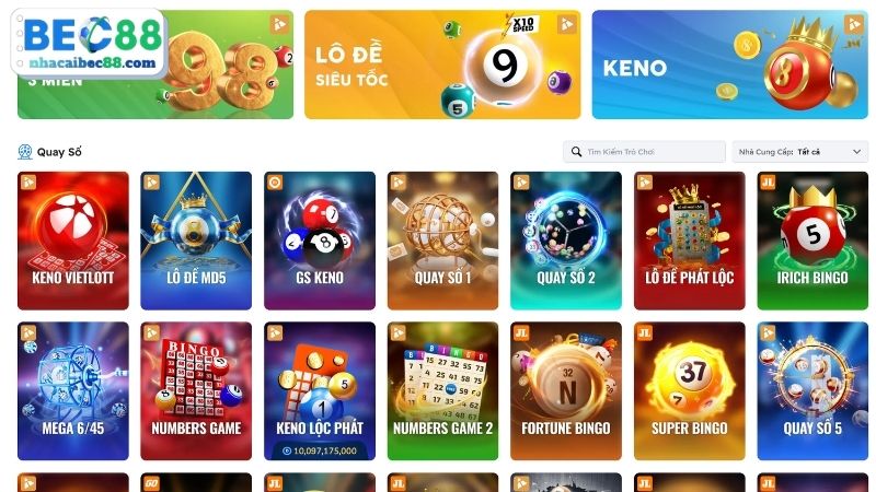 Xổ số BEC88 mang đến tỷ lệ trúng thưởng cao